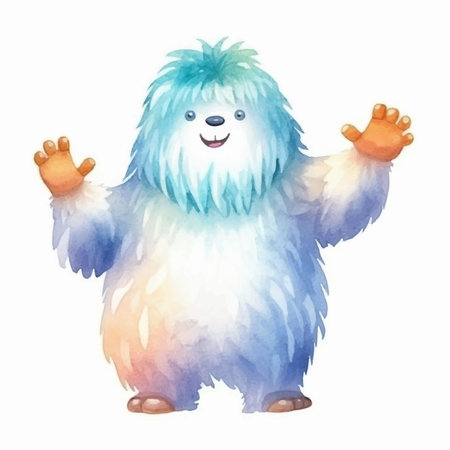 Watercolor illustration of a funny smiling cartoon dog, isolated on a white background.のイラスト素材