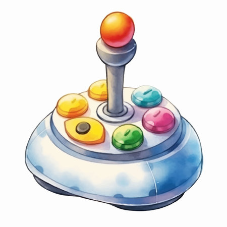 Joystick isolated on white background. Hand drawn watercolor illustration.のイラスト素材