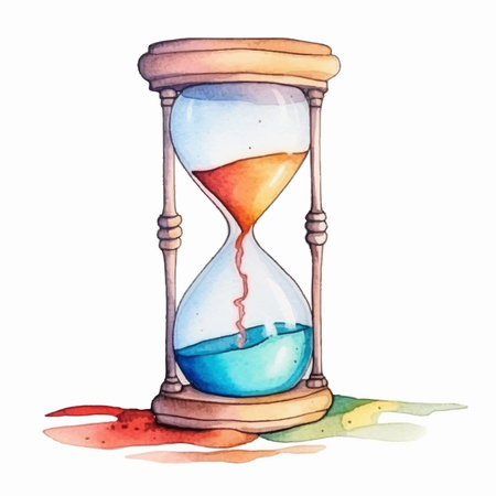 Watercolor hourglass on a white background. Watercolor illustration.のイラスト素材