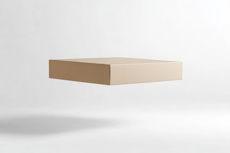 Blank cardboard box mockup on white background. 3D rendering