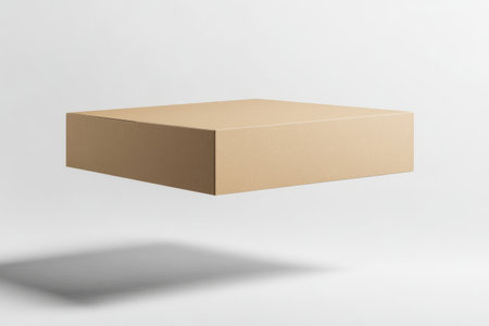 Blank cardboard box mockup on white background. 3d rendering