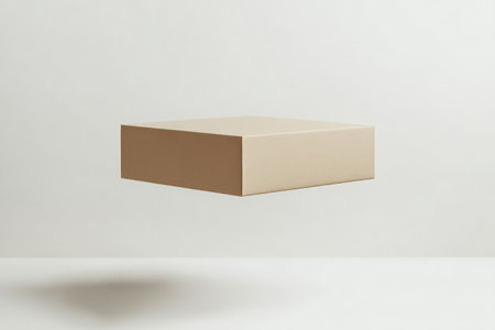 Blank cardboard box on white background. Mock up, 3D Rendering