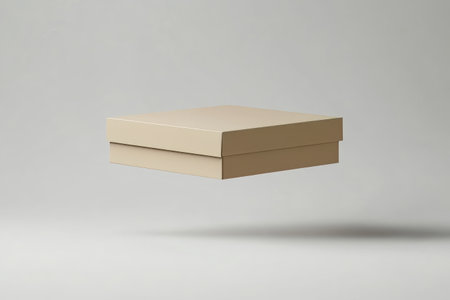Cardboard Box 3D Rendering Mockup Scene on Isolated Background