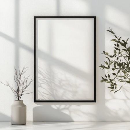 Frame mockup in modern interior background, 3d render, 3d illustration
