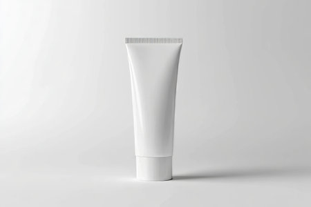 Blank white cosmetic tube mockup on white background. 3d rendering