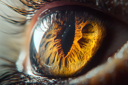 Macro shot of a human eye with iris in it.