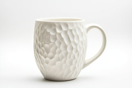 Ceramic cup isolated on white background. Clipping path included.の写真素材