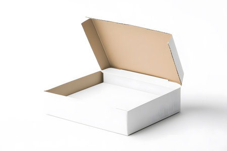 White paper box isolated on white background with clipping path. 3d render