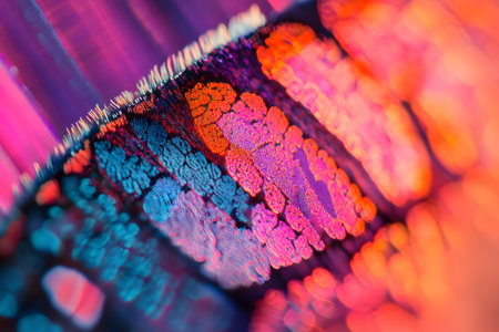 abstract background of colorful bokeh defocused lights and shadow