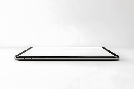 Realistic 3D Render of a Black Smartphone on White Background