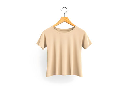 T-shirt on hanger isolated on white background. 3d renderingの写真素材