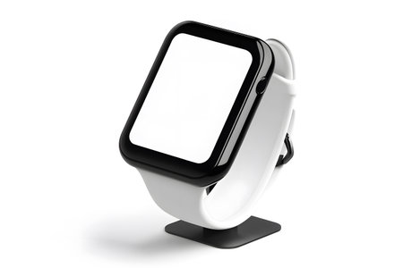 Smart Watch with blank screen isolated on white background. 3d illustrationの写真素材