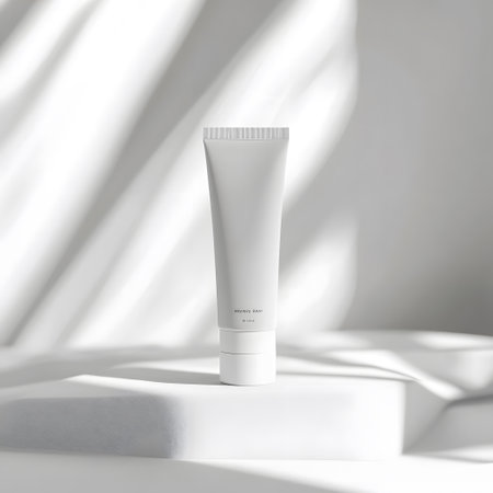 White cosmetic bottle mockup on white background. 3D illustration.の写真素材