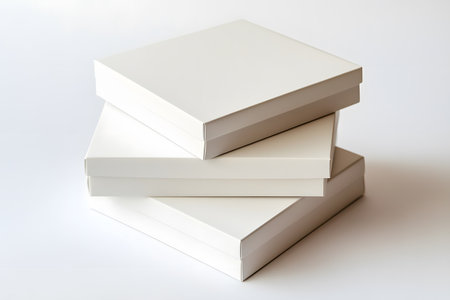 Stack of white books on a white background. Close-up.の写真素材