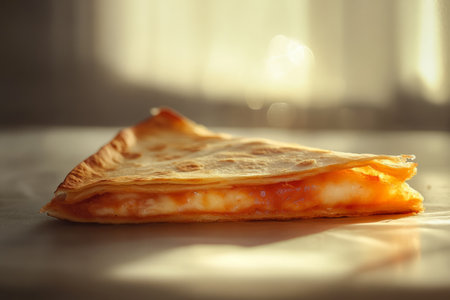 Tasty pancakes with jam on table, closeup. Shallow depth of field