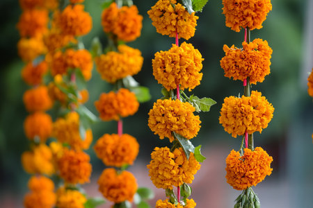 Beautiful Marigold flowers in the garden with nature background.の写真素材