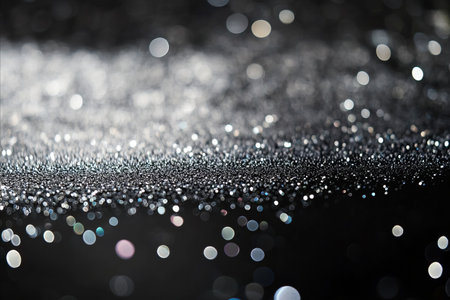glitter vintage lights background. silver and black. de-focusedの写真素材