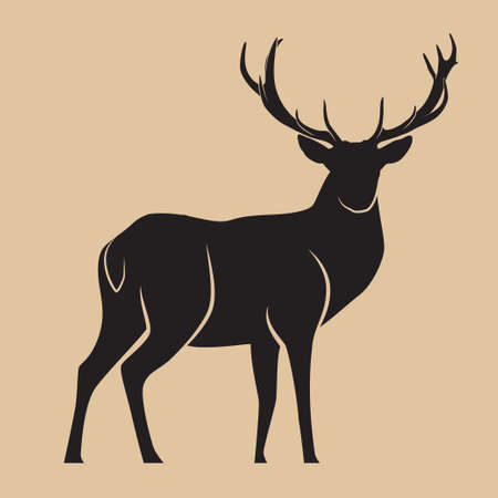 Deer Silhouette Art Vector illustrationのイラスト素材