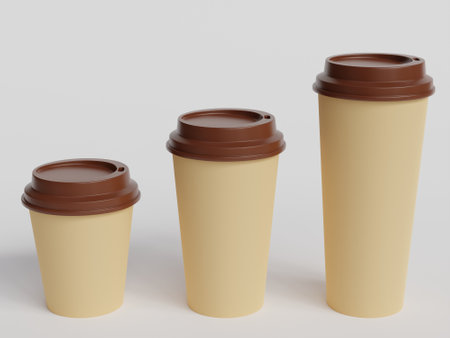 Coffee to go on a white background. 3d renderingの写真素材