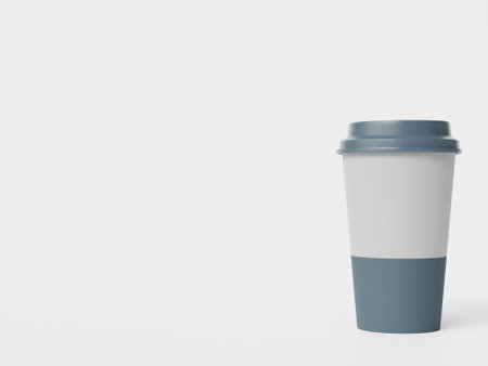 Coffee Cup 3D Illustration Mockup Scene on Isolated Backgroundの写真素材