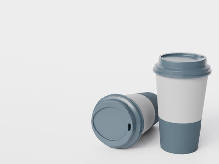 Coffee to go on white background. 3D rendering.の写真素材