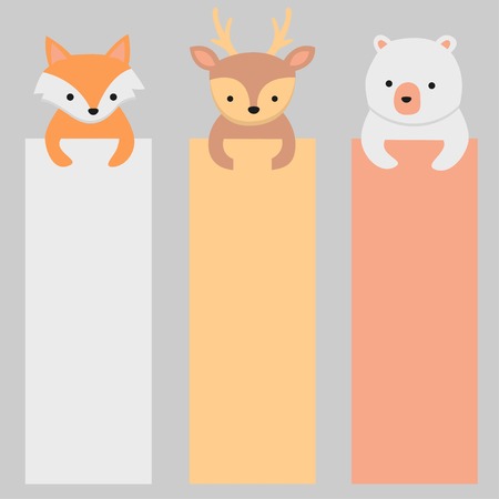 Cute animals banner setのイラスト素材