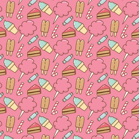 Cute cake pattern vectorのイラスト素材