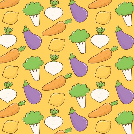 Cute vegetables patternのイラスト素材