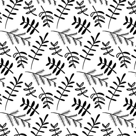 Leaf doodle pattern vectorのイラスト素材