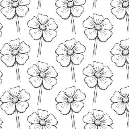 Flower doodle pattern vectorのイラスト素材