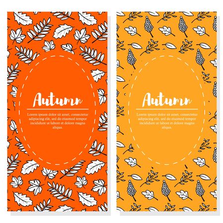 Cute autumn banner setのイラスト素材