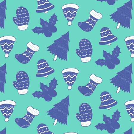 Cute doodle christmas patternのイラスト素材