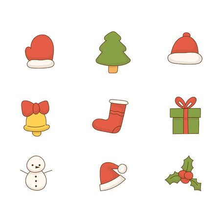 Christmas icon set collectionのイラスト素材