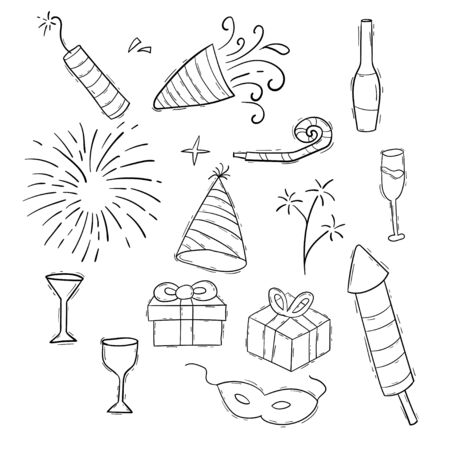 Party doodle set collectionのイラスト素材