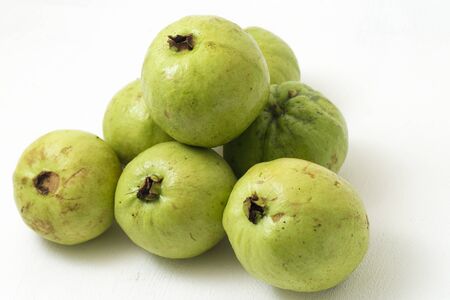 Crystal Guava (Psidium guajava) or Jambu Kristal, isolated on white background.の写真素材