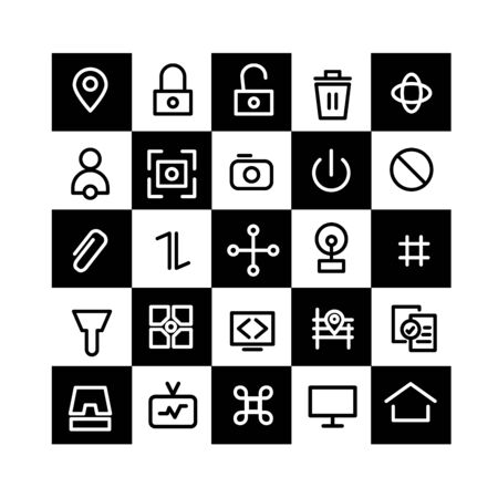 Set of Solid Icons on chessのイラスト素材