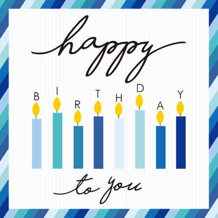 happy birthday card with candlesのイラスト素材