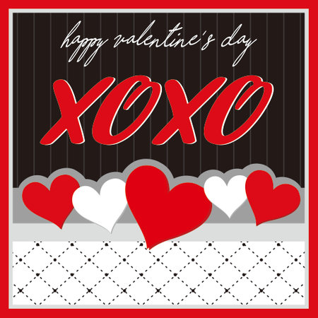 happy valentines day with text ho ho and heartのイラスト素材