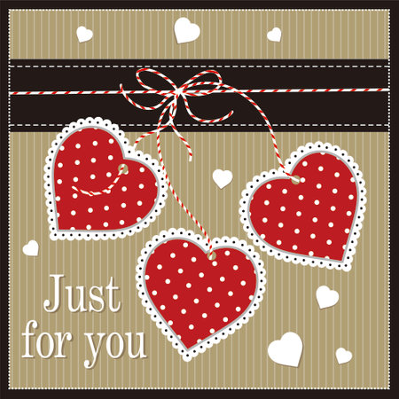 happy valentine's day with heartsのイラスト素材