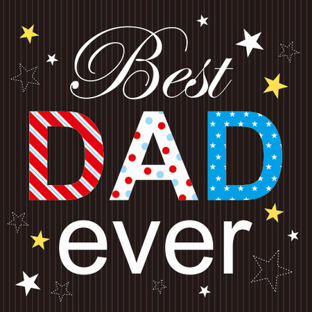 happy father's day with text and starsのイラスト素材