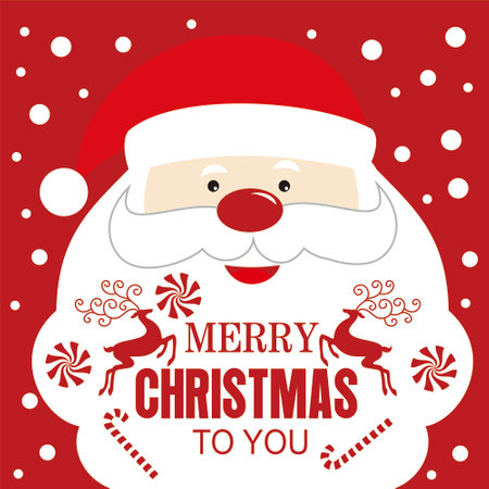 christmas greeting card with santa and textのイラスト素材