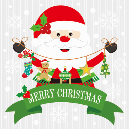 christmas card with santaのイラスト素材