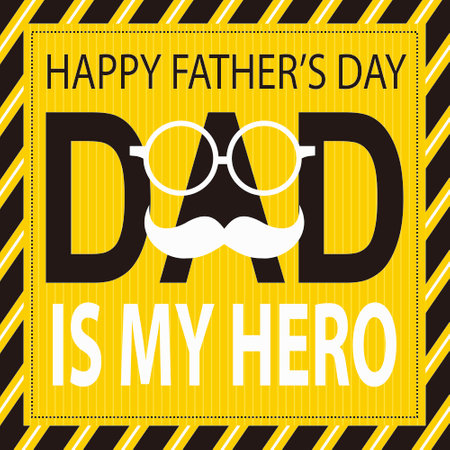 happy father's day with text  mustache and glassesのイラスト素材