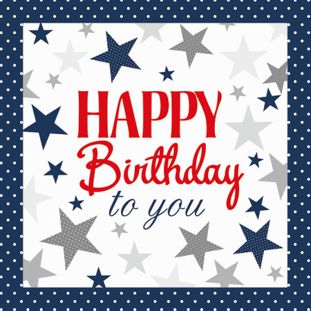 happy birthday with text and starsのイラスト素材