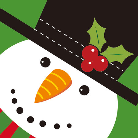 christmas card with cute snowmanのイラスト素材