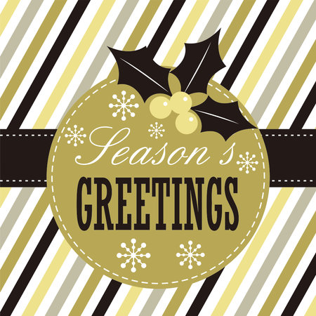 christmas card with lettering and berryのイラスト素材