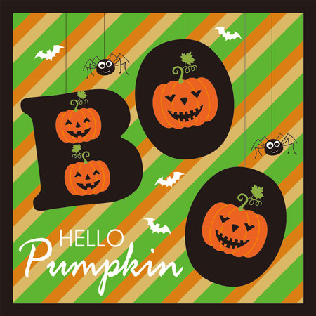 halloween background with pumpkins and booのイラスト素材