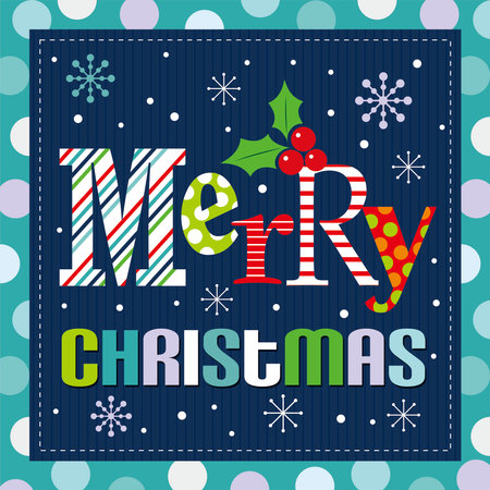 christmas card with letteringのイラスト素材