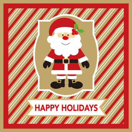 christmas card with santaのイラスト素材