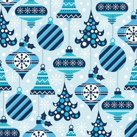 christmas card with baublesのイラスト素材